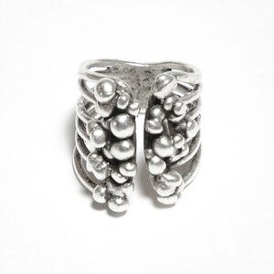 NWT Handmade Chanour Dewy Drop Statement Ring, Adjustable, 925 Silver-Plated